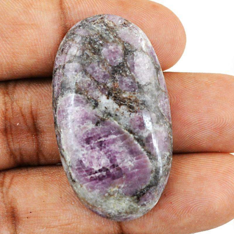 gemsmore:Amazing Natural Ruby Ziosite Gemstone - Oval Shape