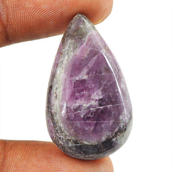 gemsmore:Amazing Natural Ruby Ziosite Pear Shape Gemstone