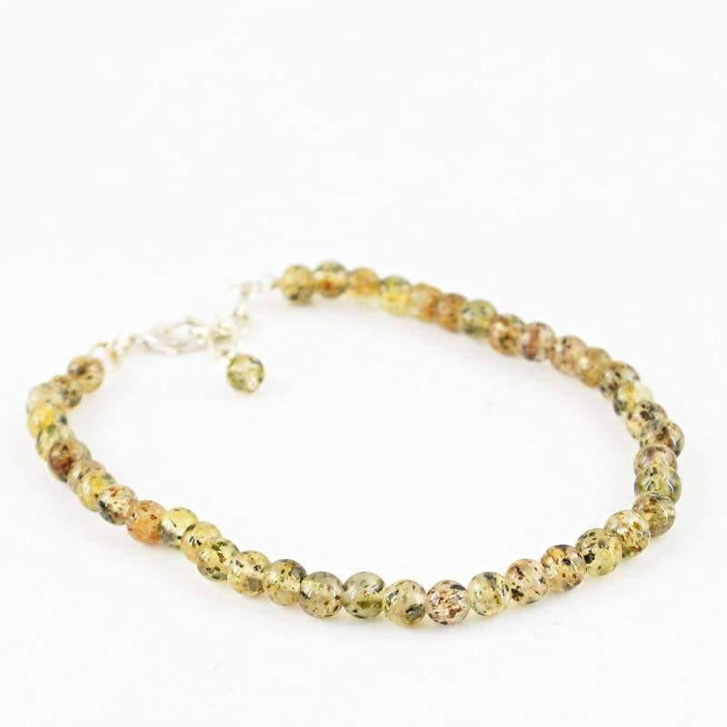 gemsmore:Amazing Natural Rutile Quartz Bracelet Round Shape Beads