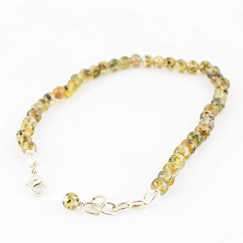 gemsmore:Amazing Natural Rutile Quartz Bracelet Round Shape Beads