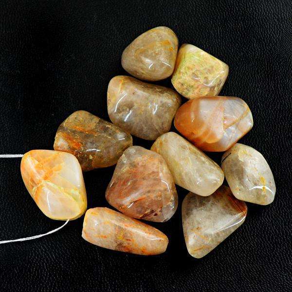 gemsmore:Amazing Natural Rutile Quartz Drilled Beads Lot