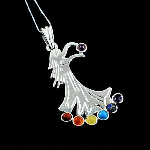 gemsmore:Amazing Natural Seven Chakra Healing Pendant