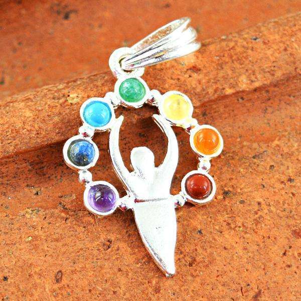 gemsmore:Amazing Natural Seven Chakra Healing Pendant