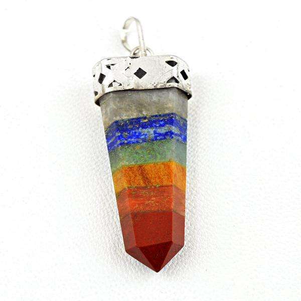 gemsmore:Amazing Natural Seven Chakra Healing Wand Pendant