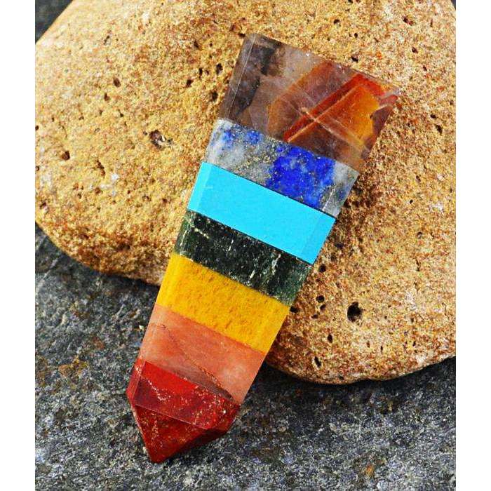 gemsmore:Amazing Natural Seven Chakra Healing Wand