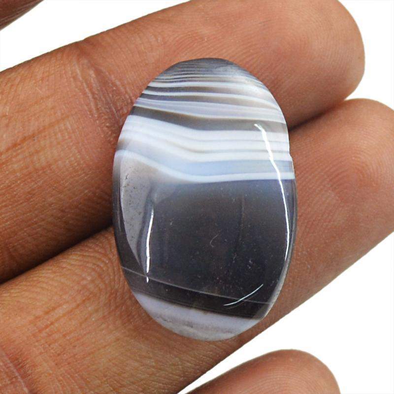 gemsmore:Amazing Natural Striped Onyx Oval Shape Gemstone
