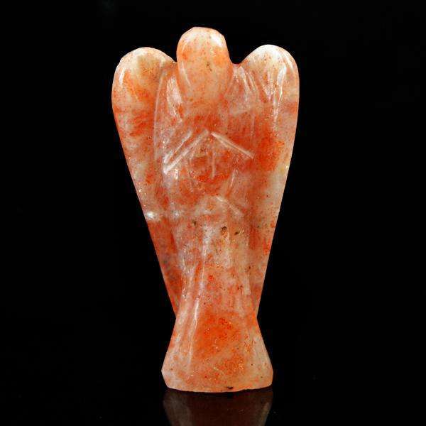 gemsmore:Amazing Natural Sunstone Carved Healing Angel Gemstone