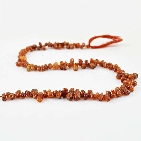 gemsmore:Amazing Natural Tear Drop Hessonite Garnet Drilled Beads Strand