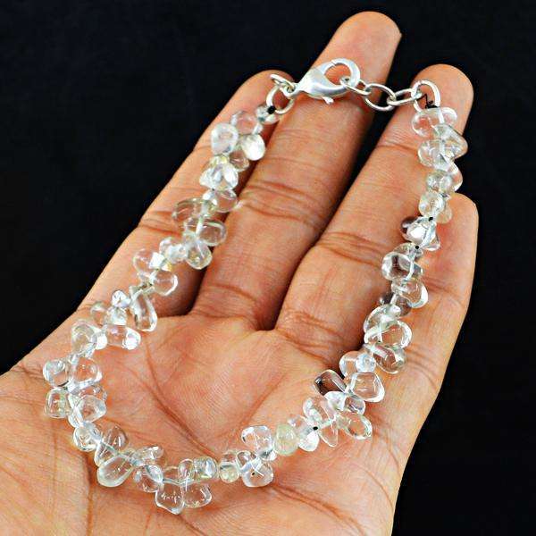gemsmore:Amazing Natural Tear Drop Smoky Quartz Drilled Beads Bracelet