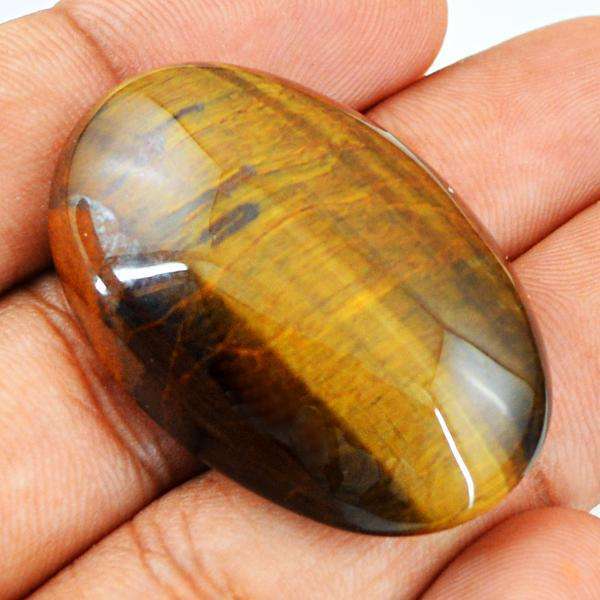 gemsmore:Amazing Natural Tiger Eye Oval Shape Untrerated Loose Gemstone