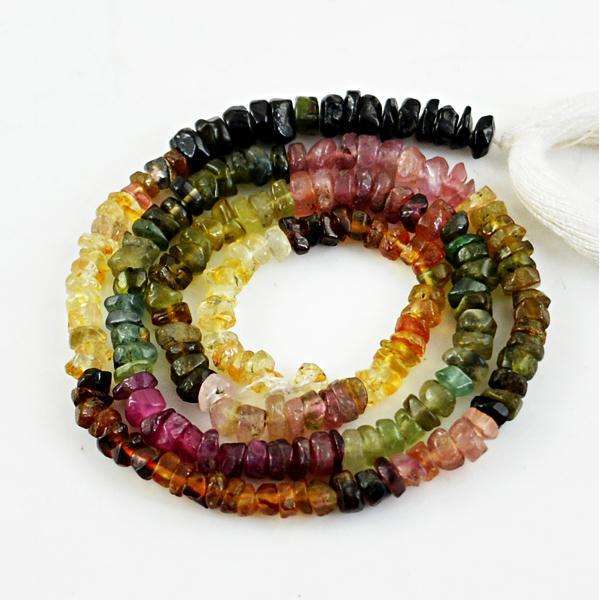 gemsmore:Amazing Natural Watermelon Tourmaline Drilled Beads Strand