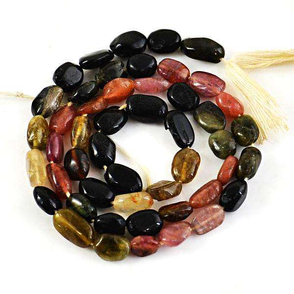 gemsmore:Amazing Natural Watermelon Tourmaline Drilled Beads Strand