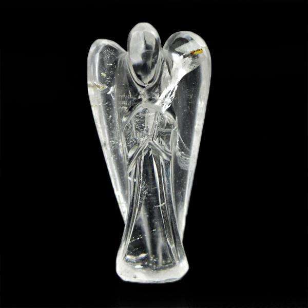 gemsmore:Amazing Natural White Quartz Carved Healing Angel Gemstone