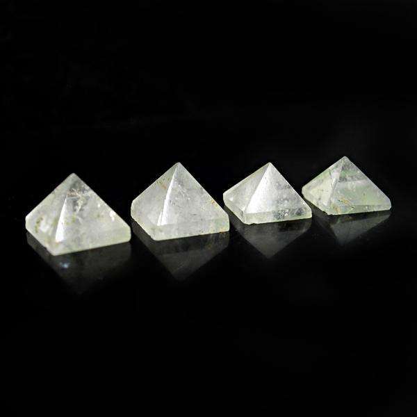 gemsmore:Amazing Natural White Quartz Healing Pyramid Gemstone Lot