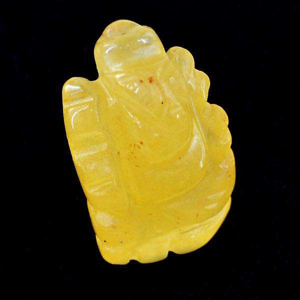 gemsmore:Amazing Natural Yellow Aventurine Carved Lord Ganesha Gemstone