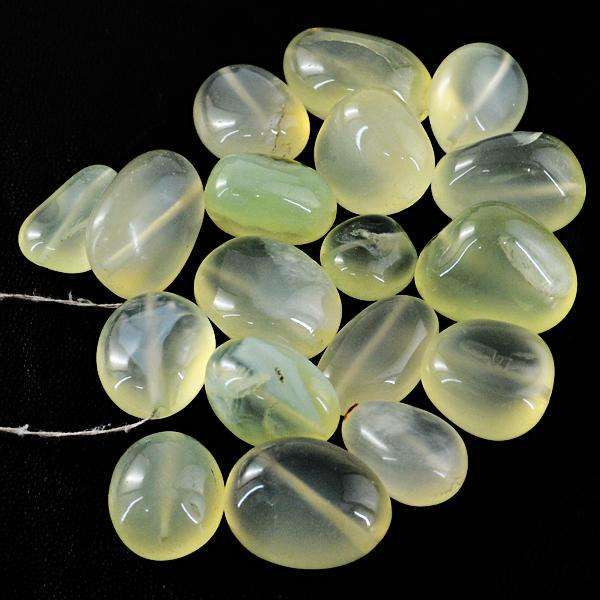 gemsmore:Amazing Natural Yellow Chalcedony Drilled Beads Lot