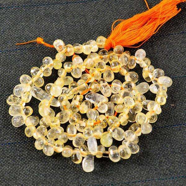 gemsmore:Amazing Natural Yellow Citrine Drilled Beads Strand