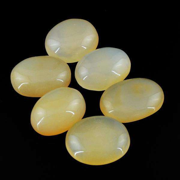 gemsmore:Amazing Natural Yellow Onyx Oval Shape Loose Gemstone Lot