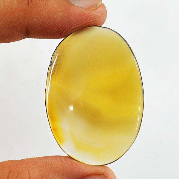 gemsmore:Amazing Natural Yellow Onyx Oval Shape Untreated Loose Gemstone