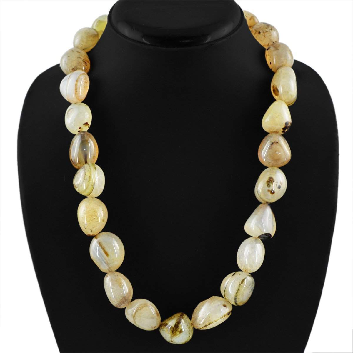 gemsmore:Amazing Onyx Necklace Natural Untreated Beads