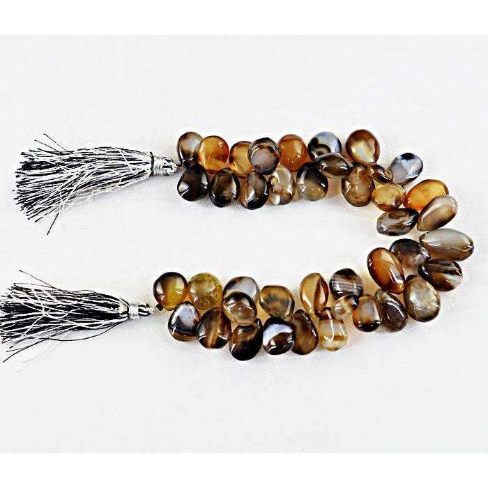 gemsmore:Amazing Onyx Tear Drop Beads Strand - Natural Drilled