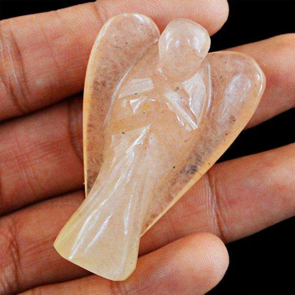 gemsmore:Amazing Orange Aventurine Carved Healing Angel Gemstone
