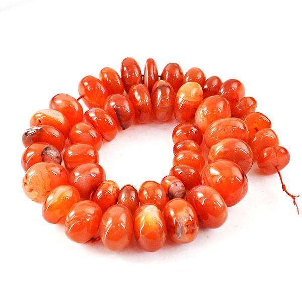 gemsmore:Amazing Orange Carnelian Drilled Beads Strand