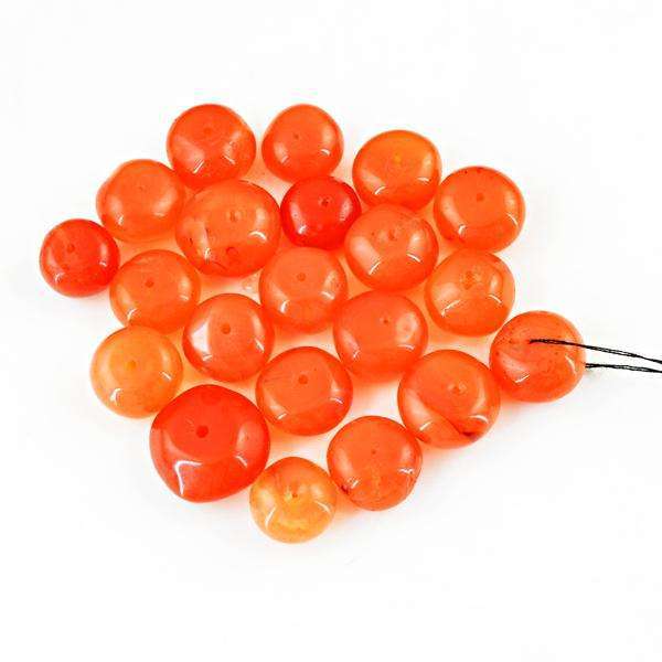 gemsmore:Amazing Orange Carnelian Round Shape Drilled Beads Lot