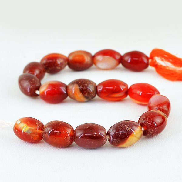 gemsmore:Amazing Orange Onyx Drilled Beads Strand - Natural Untreated