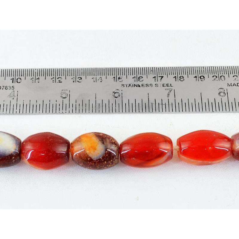 gemsmore:Amazing Orange Onyx Drilled Beads Strand - Natural Untreated