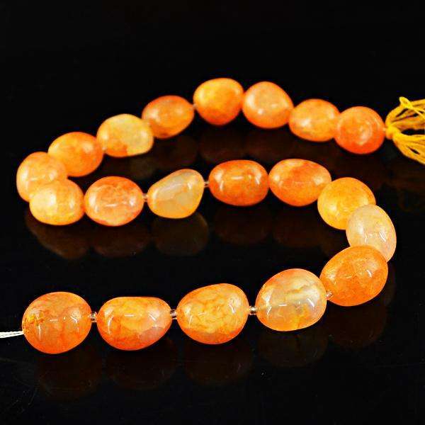 gemsmore:Amazing Orange Onyx Drilled Beads Strand