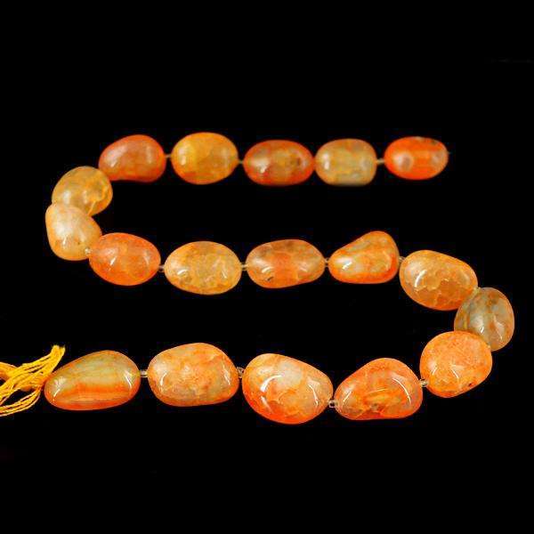 gemsmore:Amazing Orange Onyx Drilled Beads Strand