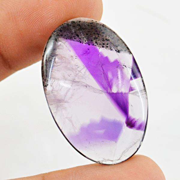 gemsmore:Amazing Oval Shape Amethyst Chiastolite Untreated Loose Gemstone