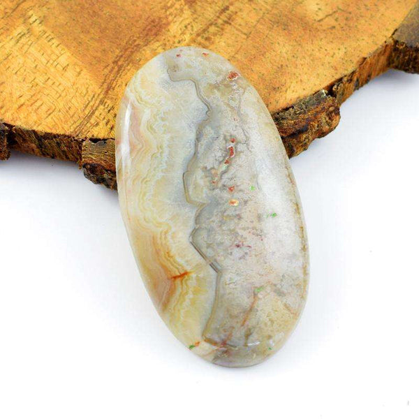 gemsmore:Amazing Oval shape Botswana Agate Untreated Loose Gemstone