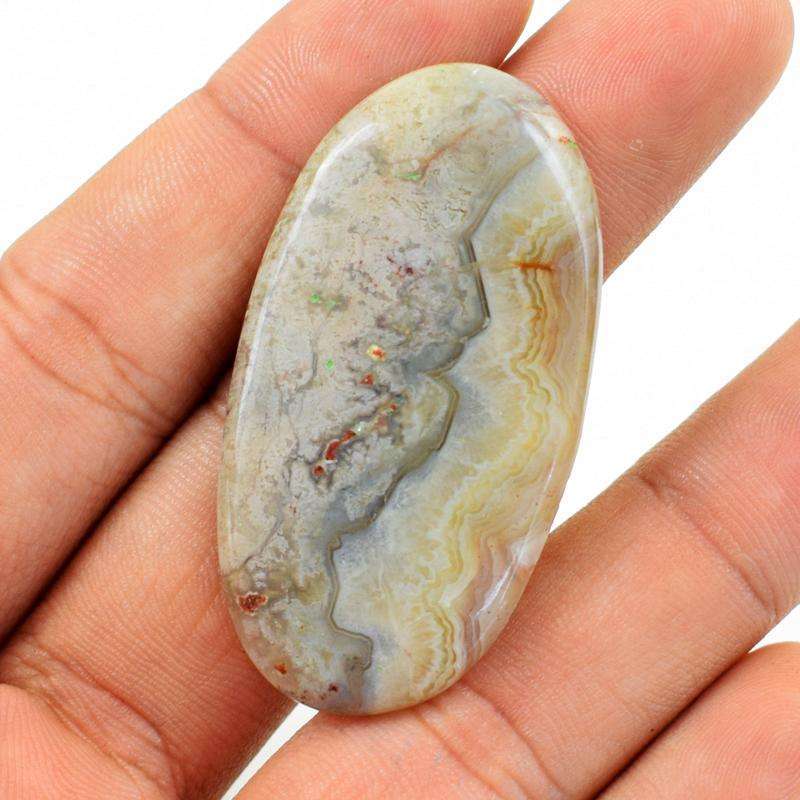 gemsmore:Amazing Oval shape Botswana Agate Untreated Loose Gemstone