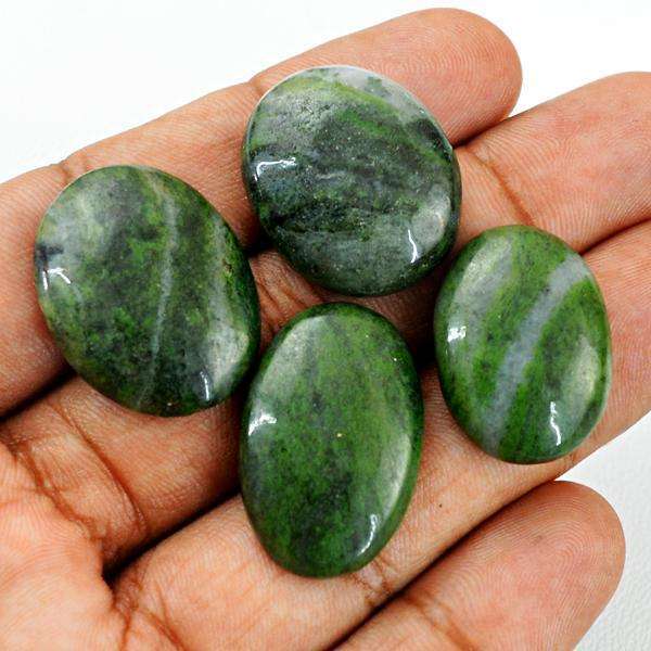 gemsmore:Amazing Oval Shape Forest Green Jasper Loose Gemstone Lot