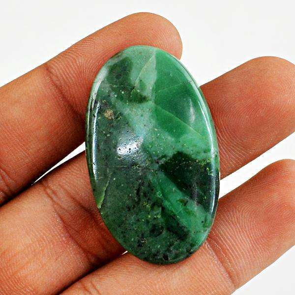gemsmore:Amazing Oval Shape Green Chrysoprase Untreated Loose Gemstone