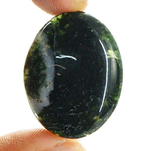 gemsmore:Amazing Oval Shape Green Moss Agate Untreated Loose Gemstone