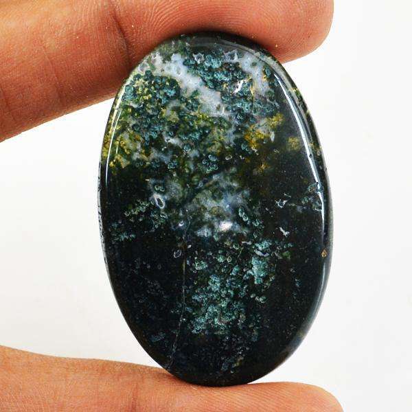 gemsmore:Amazing Oval Shape Green Moss Agate Untreated Loose Gemstone