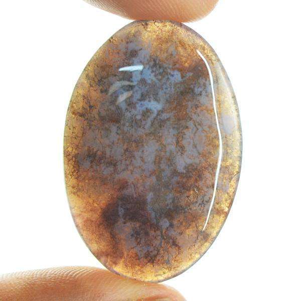 gemsmore:Amazing Oval Shape Multicolor Moss Agate Loose Gemstone