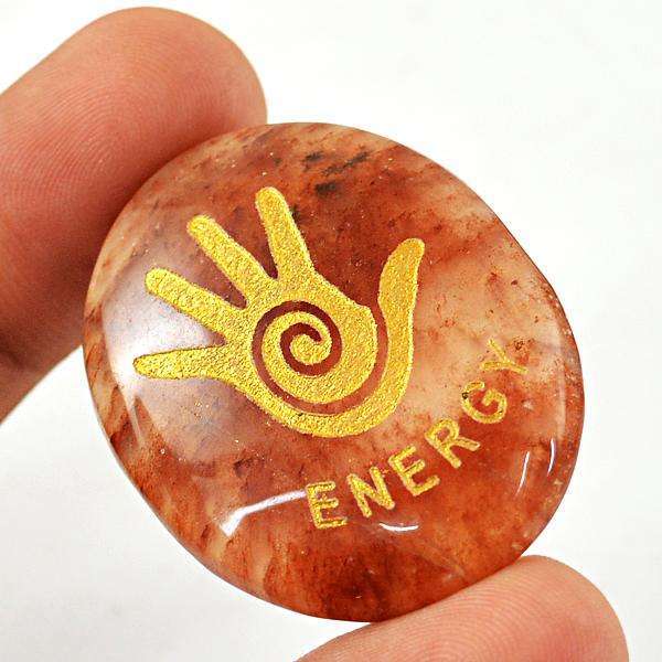 gemsmore:Amazing Oval Shape Orange Aventurine Healing Loose Gemstone