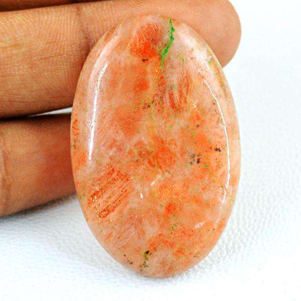 gemsmore:Amazing Oval Shape Orange Sunstone Loose Gemstone