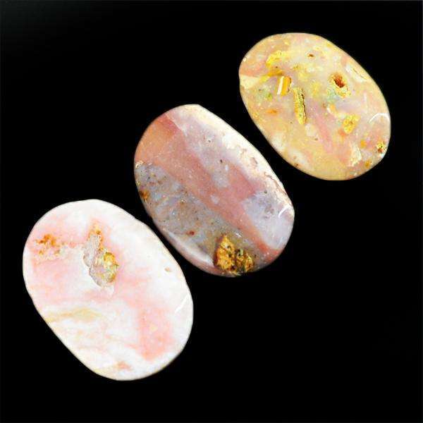 gemsmore:Amazing Oval Shape Pink Australian Opal Untreated Loose Gemstone Lot