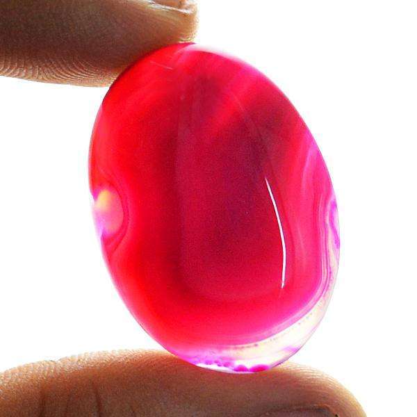 gemsmore:Amazing Oval Shape Pink Onyx Loose Gemstone