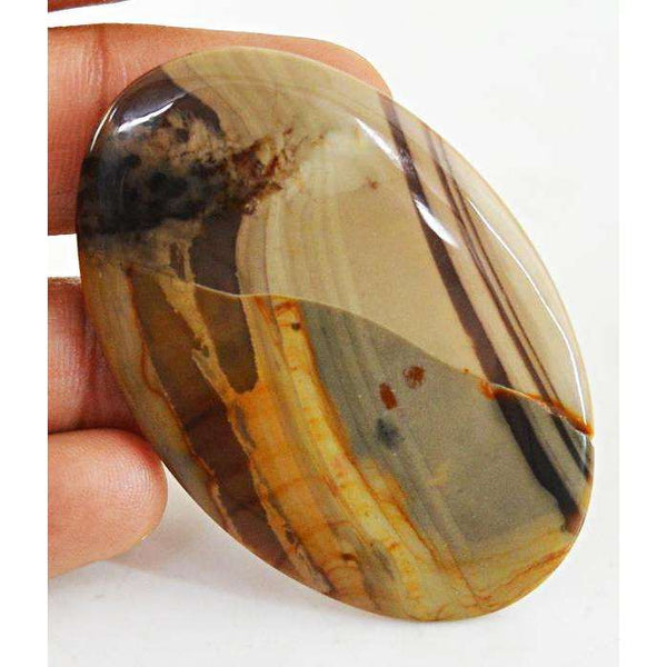 gemsmore:Amazing Oval Shape Polygram Jasper Untreated Loose Gemstone