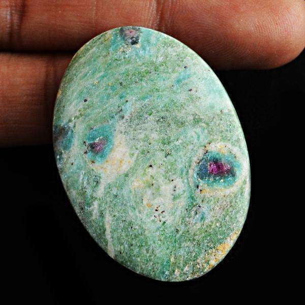 gemsmore:Amazing Oval Shape Ruby Zoisite Untreated Loose Gemstone