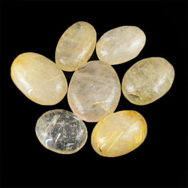 gemsmore:Amazing Oval Shape Rutile Quartz Untreated Loose Gemstone Lot