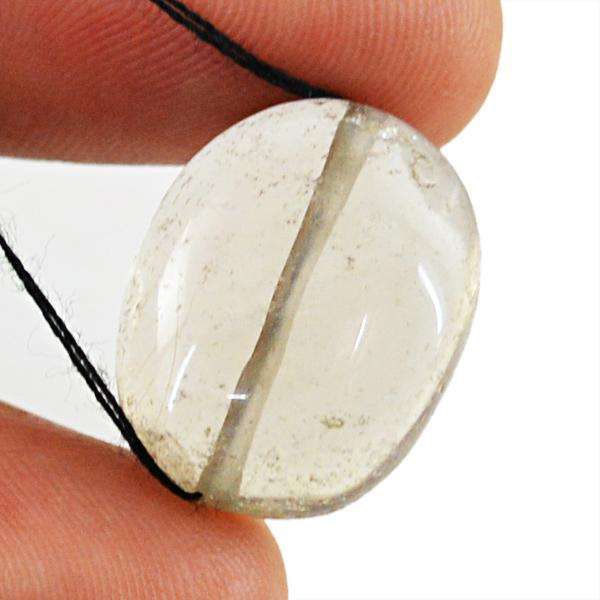 gemsmore:Amazing Oval Shape Smoky Quartz Untreated Drilled Loose Gemstone
