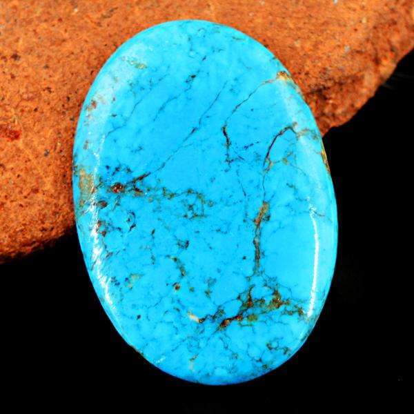 gemsmore:Amazing Oval Shape Turquoise Untreated Loose Gemstone