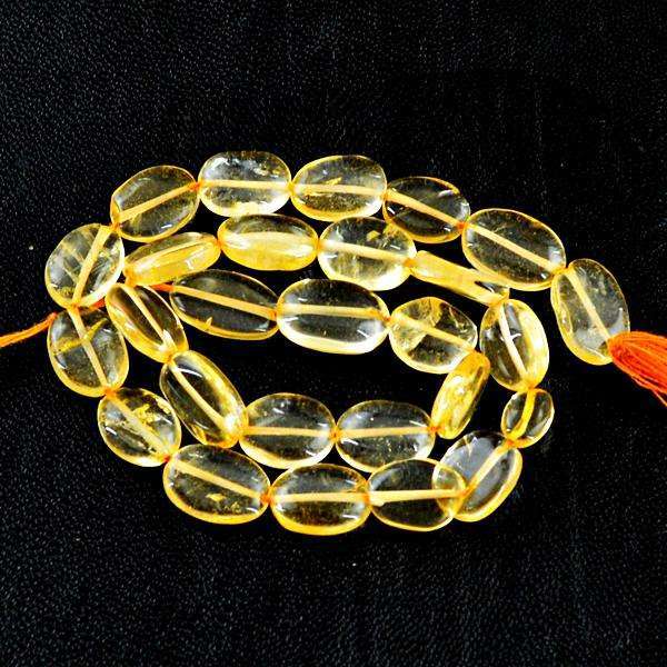 gemsmore:Amazing Oval Shape Yellow Citrine Drilled Beads Strand